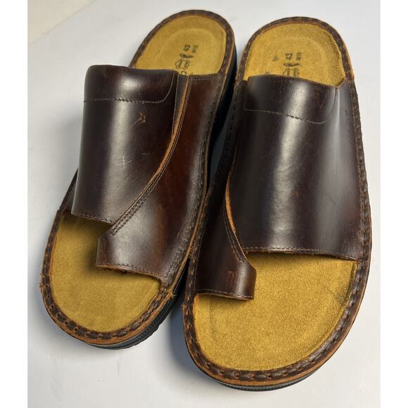 NAOT MEN'S MT. LOUIS Brown Leather Sandal Size 10 - Picture 1 of 8